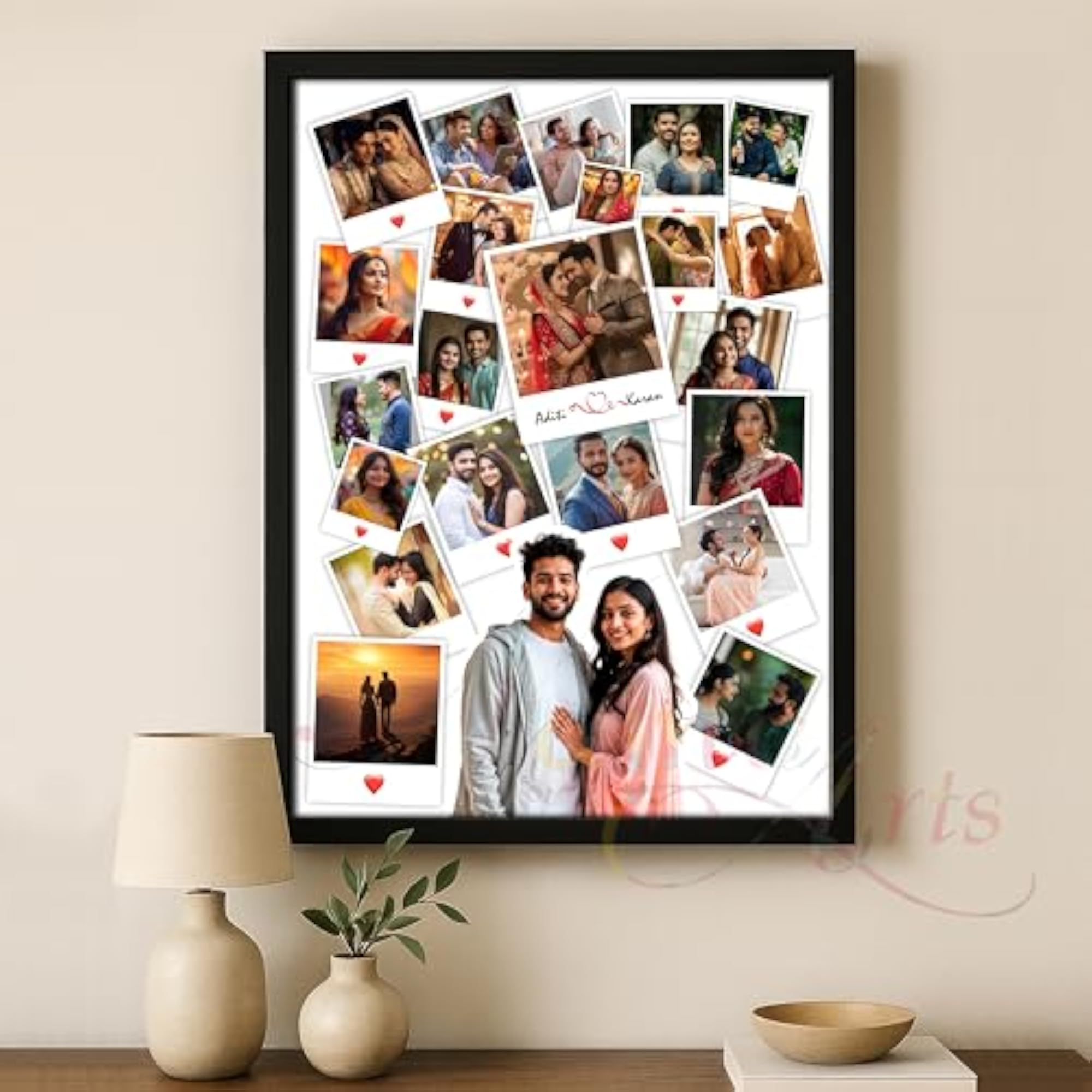 Personalized Couple Collage Photo Frame, Customized Gift